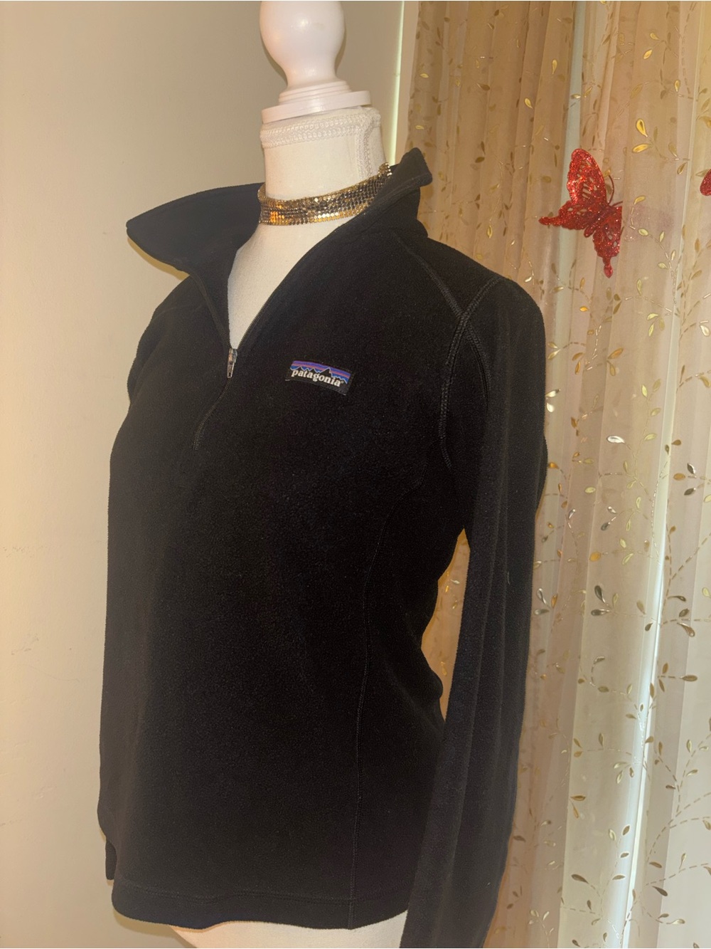Patagonia Black Women's Quarter-Zip Teddy Fleece Jacket